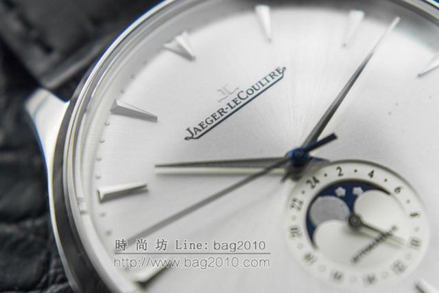 Jaeger LeCoultre手錶 全新積家月相大師系列 積家男士腕表 積家小牛皮錶帶男表  hds1569